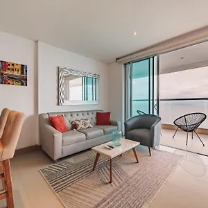 Magnifico Apto De 1 Habitacion Con Vista Inmejorable Al Mar En Bocagrande , Cartagena Colombia